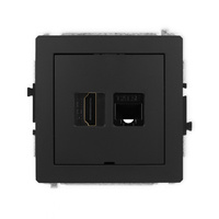 KARLIK DECO 12DGHKBO  Gniazdo pojedyńcze  HDMI 2.0 + gniazda komp. poj. 1xRJ45