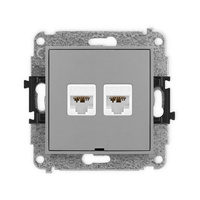 KARLIK ICON 27IGKBO-8  Gniazdo komputerowe podwójne 2xRJ45