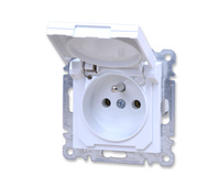 HAGER LUMINIA WL1120 GNIAZDO  2P+E Z KLAPKĄ IP44