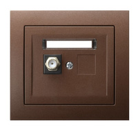 OSPEL KIER GPA-1WF/52 Gniazdo antenowe typu F pojedyncze brąz