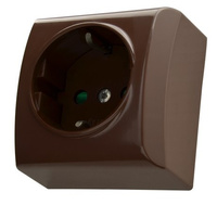 OSPEL BIS GN-1BSP/24 Gniazdo pojedyncze schuko z przesłonami torów