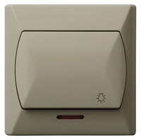 OSPEL AKCENT ŁP-5AS/01 Łącznik zwierny "światło" z podświetleniem beż