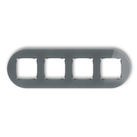 KARLIK ICON 28-12-IRSO-4 Ramka uniwersalna poczwórna okrągła - efekt szkła (ramka: grafitowa; spód: czarny)