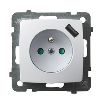 OSPEL KARO GP-1SZPUSB/m/00 Gniazdo z/u z przesłonami, z ładowarką USB