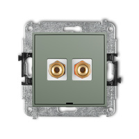 KARLIK ICON 61IGGBO-4 Mechanizm gniazda głośnikowego pojedynczego, bez pola opisowego (typu banan - czerwony i czarny, pozłacany, 4 mm2, skręcany)