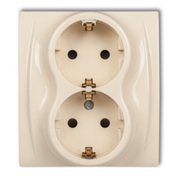 KARLIK LOGO 1LGP-2sp  Gniazdo podwójne z uziemieniem 2x(2P+Z) SCHUKO (przesłony torów prądowych)