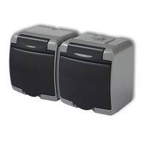 KARLIK JUNIOR 30GHE-2sp  Gniazdo podwójne z uziemieniem SCHUKO 2x(2P+Z) (klapka grafitowa; przesłony torów prądowych)