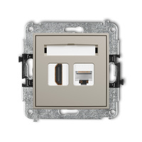 KARLIK ICON 60IGHK Mechanizm gniazda pojedynczego HDMI 2.0, 4K + gniazda komp. poj. 1xRJ45, kat. 5e, 8-stykowy