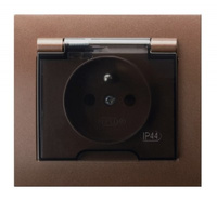 OSPEL KIER GPH-1WZ/52/d Gniazdo bryzgoszczelne z/u IP-44 brąz