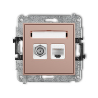 KARLIK ICON 62IGFK-3 Mechanizm gniazda antenowego poj. typu F (SAT) + gniazda komp. poj. 1xRJ45, kat. 6, 8-stykowy