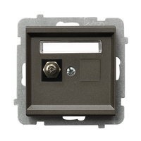 OSPEL SONATA GPE-1R/m/40 Gniazdo ekwipotencjalne pojedyncze czekoladowy