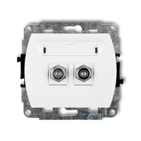 KARLIK TREND GF-2 Gniazdo antenowe podwójne typu F (SAT) niklowany