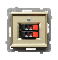 OSPEL SONATA GG-2R/m/39 Gniazdo głośnikowe podwójne złoty