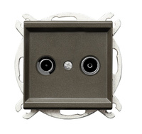 OSPEL SONATA GPA-14RP/m/40 Gniazdo RTV przelotowe 14-dB czekoladowy