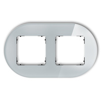 KARLIK ICON 15-12-IRSO-2 Ramka uniwersalna podwójna okrągła - efekt szkła (ramka: szara; spód: czarny)