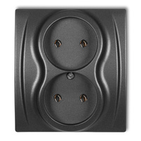 KARLIK LOGO 11LGP-2 Gniazdo podwójne bez uziemienia 2x2P (bez przesłon torów prądowych)