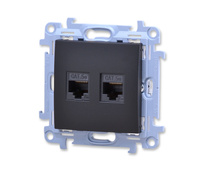 Kontakt Simon 10 c52.01/49 gniazdo komputerowe podwójne rj45 kat. 5e
