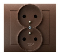 OSPEL KIER GP-2WZ/52 Gniazdo podwójne z uziemieniem brąz 