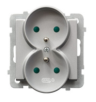 OSPEL SONATA GP-2RRAZP/m/38 Gniazdo podwójne z/u z przesłonami, moduł