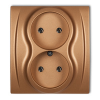 KARLIK LOGO 8LGP-2 Gniazdo podwójne bez uziemienia 2x2P (bez przesłon torów prądowych)