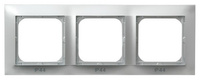 OSPEL IMPRESJA RH-3Y/18 Ramka potrójna do łączników IP-44 srebro