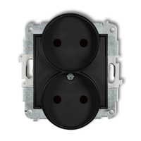 KARLIK ICON 12IGPR-2p  Gniazdo podwójne do ramki bez uziemienia 2x2P (przesłony torów prądowych)