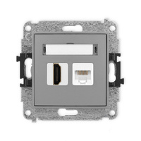 KARLIK ICON 27IGHK  Gniazdo pojedyńcze  HDMI 2.0 + gniazda komp. poj. 1xRJ45