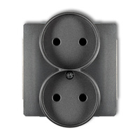 KARLIK DECO 11DGPRSO-2p  Gniazdo podwójne do ramki DECO Soft bez uziemienia 2x2P (przesłony torów prądowych)