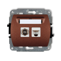 KARLIK TREND 9GFK-5  Gniazdo antenowe pojedyńcze   typu F (SAT) + gniazda komp. poj. 1xRJ45