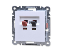 Hager wl3310 gniazdo głośnikowe pojedyncze białe