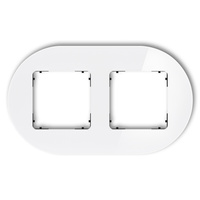 KARLIK ICON 0-12-IRSO-2 Ramka uniwersalna podwójna okrągła - efekt szkła (ramka: biała; spód: czarny)