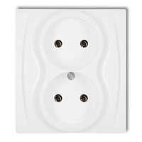 KARLIK LOGO LGP-2 Gniazdo podwójne bez uziemienia 2x2P (bez przesłon torów prądowych)