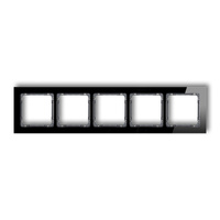 KARLIK DECO 12-11-DRS-5 Ramka uniwersalna pięciokrotna - efekt szkła (ramka: czarna; spód: grafitowy)