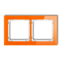 KARLIK DECO 13-0-DRS-2 Ramka uniwersalna podwójna - efekt szkła (ramka: pomarańczowa; spód: biały)
