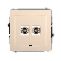 KARLIK DECO 1DGFBO-2 Gniazdo antenowe podwójne typu F (SAT) niklowany