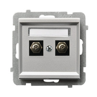 OSPEL SONATA GPE-2R/m/38 Gniazdo ekwipotencjalne podwójne srebro