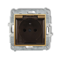 KARLIK ICON 29IGPB-1zdp  Gniazdo bryzgoszczelne z uziemieniem 2P+Z (klapka dymna