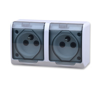 ELEKTRO-PLAST Nasielsk 0322-01 Gniazdo podwójne - biało dymne IP44