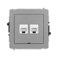 KARLIK DECO 27DGKBO-4  Gniazdo komputerowe podwójne 2xRJ45