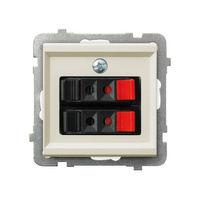 OSPEL SONATA GG-2R/m/27 Gniazdo głośnikowe podwójne ecru