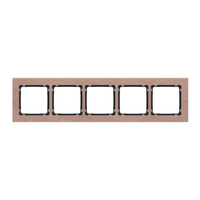KARLIK DECO 9-12-DRA-5 Ramka uniwersalna pięciokrotna - aluminium szczotkowane (ramka: kolor miedziany; spód: czarny)