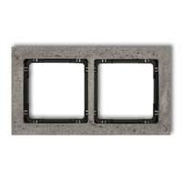 KARLIK DECO 28-12-DRB-2 Ramka uniwersalna podwójna - beton (ramka: ciemnoszary; spód: czarny)