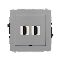 KARLIK DECO 27DHDMIBO-6 Mechanizm gniazda podwójnego HDMI 2.1, 8K, bez pola opisowego
