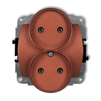 KARLIK TREND 9GPR-2 Mechanizm gniazda podwójnego do ramki poziomej bez uziemienia 2x2P (bez przesłon torów prądowych)