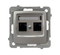 OSPEL KARO GPK-2S/K/m/43 Gniazdo komputerowe podwójne, kat. 5e MMC