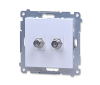 Kontakt Simon 55 tasf2.01/111 gniazdo antenowe typu f podwójne