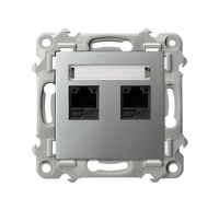 OSPEL SZAFIR GPK-2Z/K/m/18 Gniazdo komputerowe podwójne, kat. 5e MMC