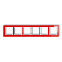 KARLIK DECO 17-0-DRS-6 Ramka uniwersalna sześciokrotna - efekt szkła (ramka: czerwona; spód: biały)