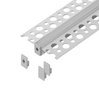 Zestaw: profil aluminiowy do taśm LED, 2000 x 47,7 x 11,9 mm, podtynkowy, biały, klosz mleczny, 4 zaślepki