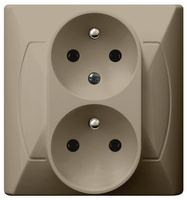 OSPEL AKCENT GP-2AC/01 Gniazdo podwójne z uziemieniem niezamienność faz